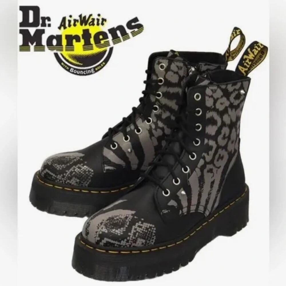Dr. Martens Jadon Animal Clash Print Leather Unisex Boots men's 5 women's 6 new! - Picture 7 of 10